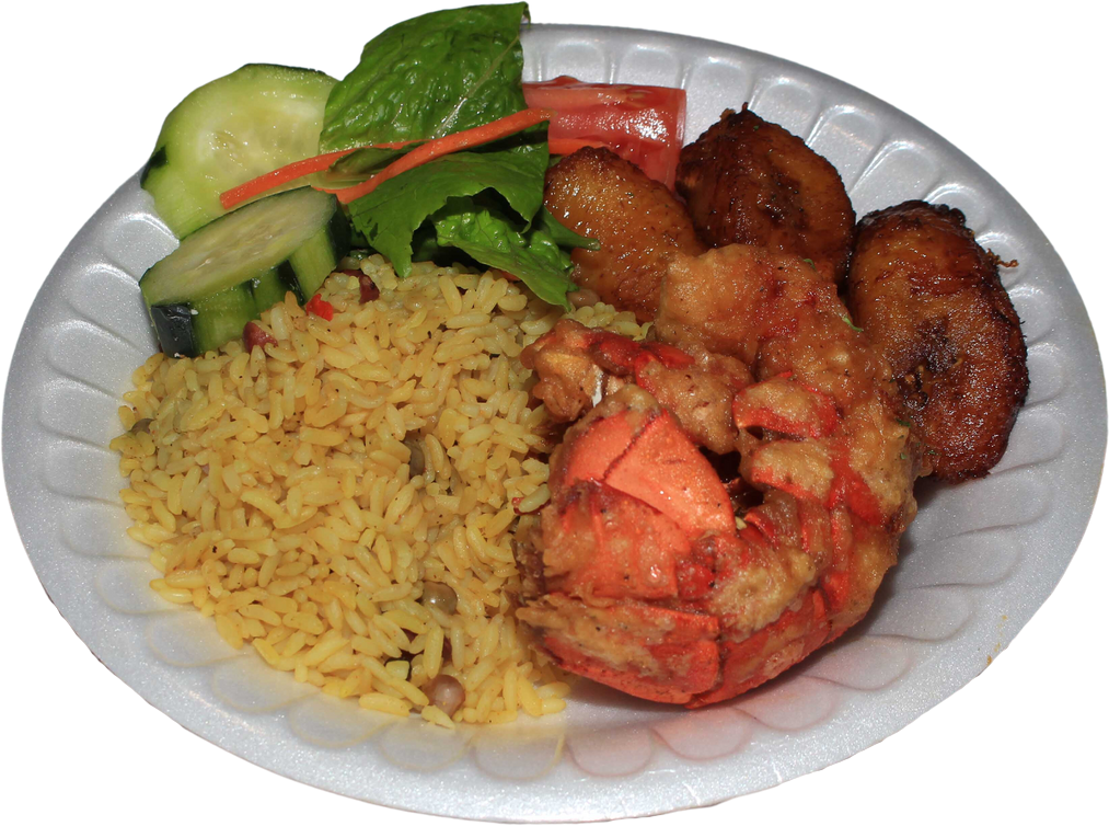 Fried Lobster with Yellow Rice Jamaican Style